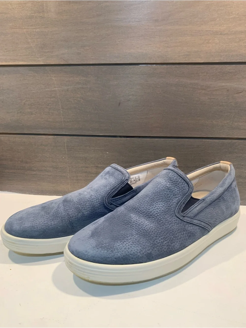 Ecco Soft 7 Slip-On Leather Loafer Blue Size 10-10.5 Preppy Casual  MInimal